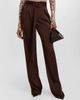 LaPointe Women's Lightweight Satin High-Rise Belted Pants - 3