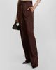 LaPointe Women's Lightweight Satin High-Rise Belted Pants - 4