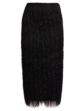LaPointe Women's Metallic Fringe Midi-Skirt