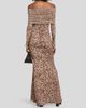 LaPointe Women's Printed Jersey Off-The-Shoulder Maxi Dress - 5