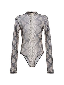 LaPointe Women's Python Print Mesh Bodysuit