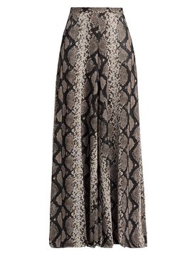 LaPointe Women's Python Print Mesh Wide-Leg Pants