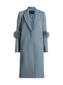 LaPointe Women's Re-Edition Faux Fur-Trim Virgin Wool Coat