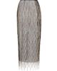 LaPointe Women's Rhinestone Fringe Midi-Skirt - 1