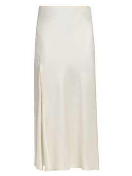 LaPointe Women's Satin Bias Slit Midi-Skirt