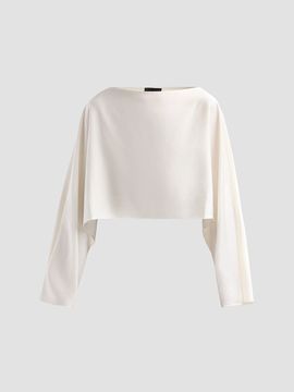 LAPOINTE Women's Satin Boatneck Caftan Top