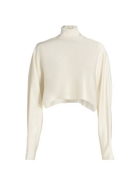 LaPointe Women's Satin Caftan Crop Top