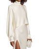 LaPointe Women's Satin Caftan Crop Top - 4