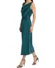 LaPointe Women's Satin Cowlneck Belted Midi-Dress - 4