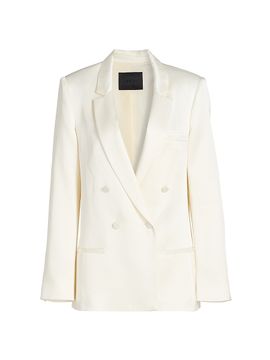 LaPointe Women's Satin Double-Breasted Blazer