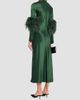 LAPOINTE Women's Satin Feather-Trimmed Bias Midi Dress - 3