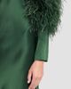 LAPOINTE Women's Satin Feather-Trimmed Bias Midi Dress - 5