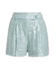 LaPointe Women's Sequined Belted Shorts - 8