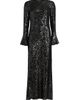 LaPointe Women's Sequined Flare-Sleeve Sheath Gown - 1