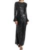 LaPointe Women's Sequined Flare-Sleeve Sheath Gown - 2
