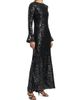 LaPointe Women's Sequined Flare-Sleeve Sheath Gown - 4