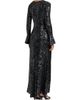 LaPointe Women's Sequined Flare-Sleeve Sheath Gown - 5
