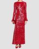 LAPOINTE Women's Sequined Flare Sleeve A-Line Gown - 2