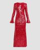 LAPOINTE Women's Sequined Flare Sleeve A-Line Gown - 6