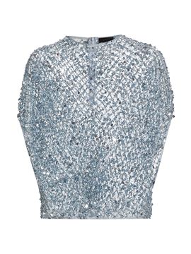 LaPointe Women's Sequined Net Mesh Cape Top