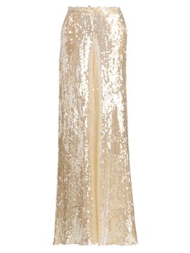 LaPointe Women's Sequined Wide-Leg Pants