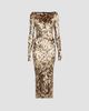 LAPOINTE Women's Velvet Leopard Boatneck Midi Dress - 1