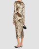 LAPOINTE Women's Velvet Leopard Boatneck Midi Dress - 3