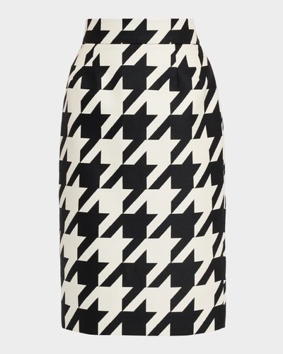 LaQuan Smith Houndstooth Pencil Skirt