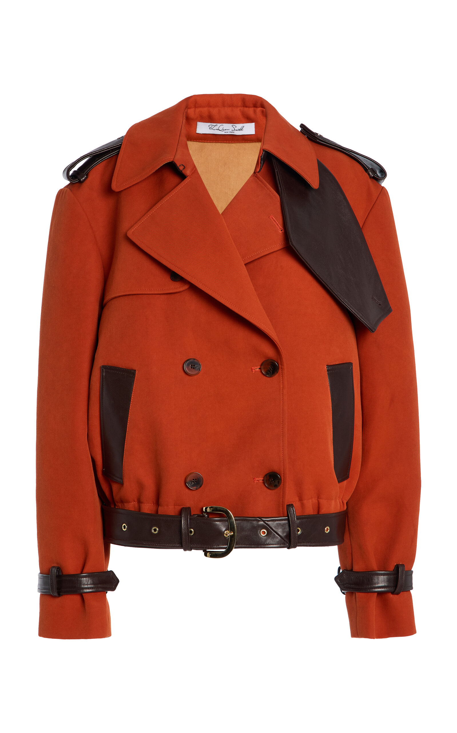LaQuan Smith LaQuan Smith Belted CottonBlend Jacket Orange XS
