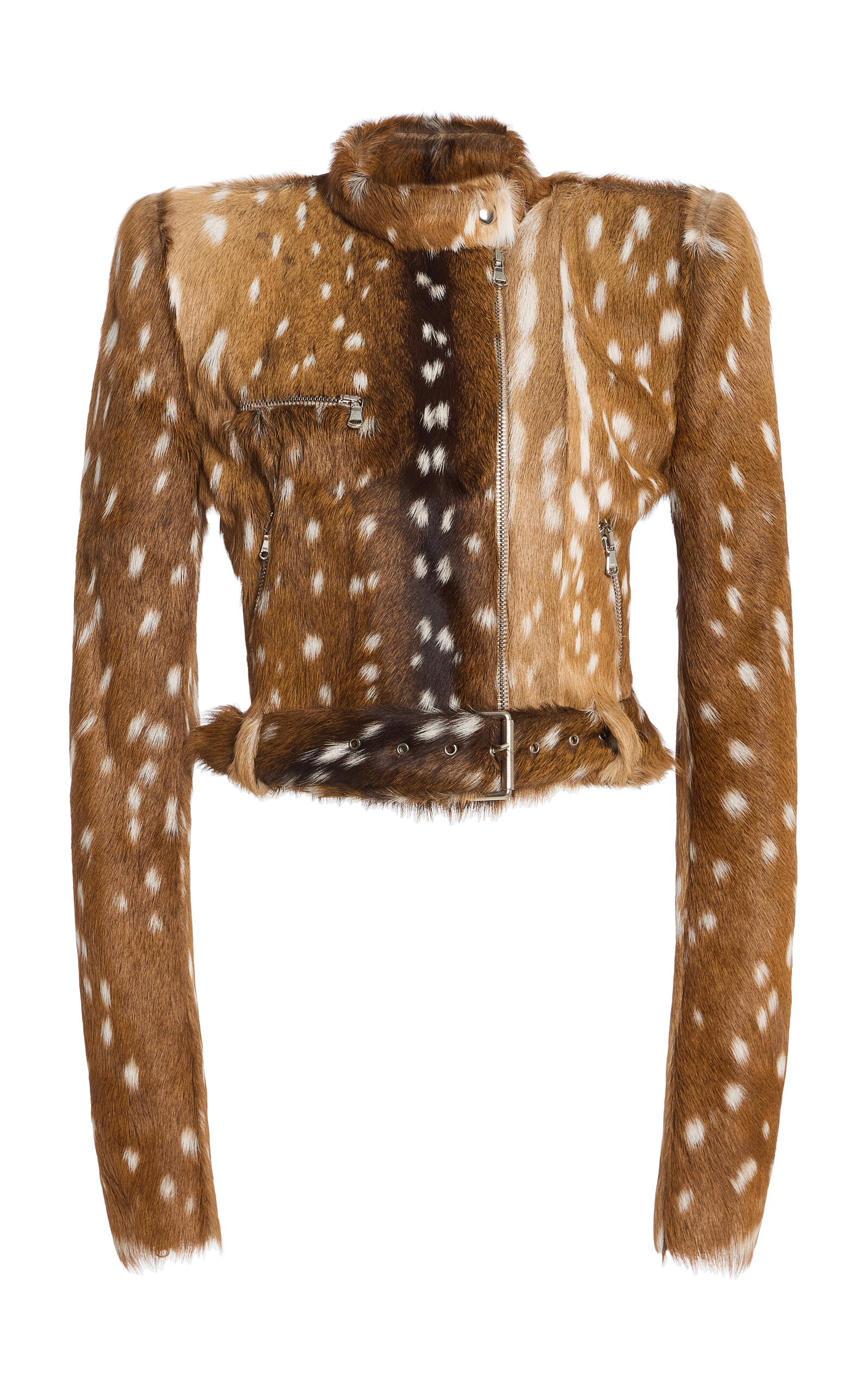 LaQuan Smith LaQuan Smith Calf Hair Cropped Moto Jacket