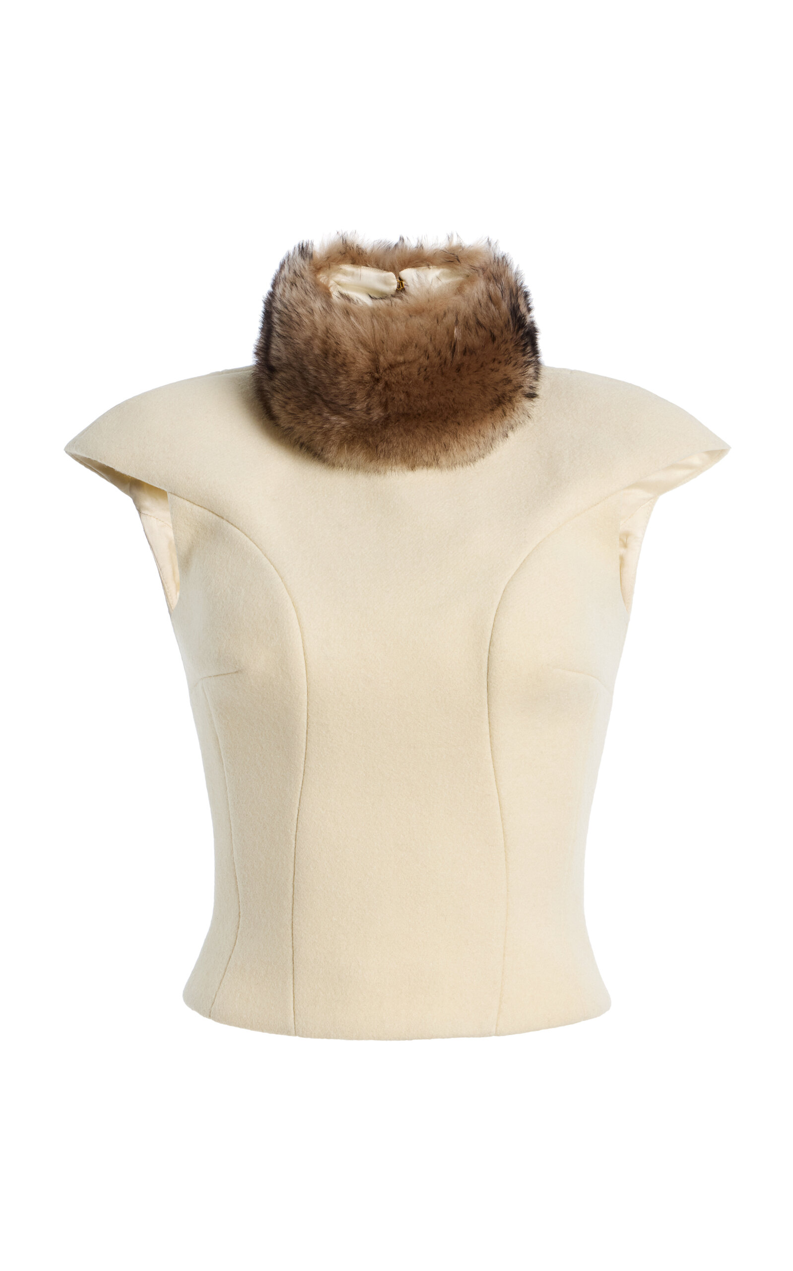 LaQuan Smith LaQuan Smith CappedSleeve Wool Top