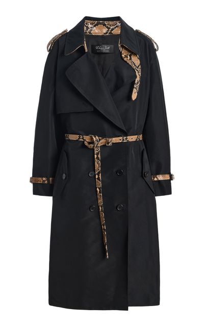 LaQuan Smith LaQuan Smith ContrastTrim Midi Trench Coat
