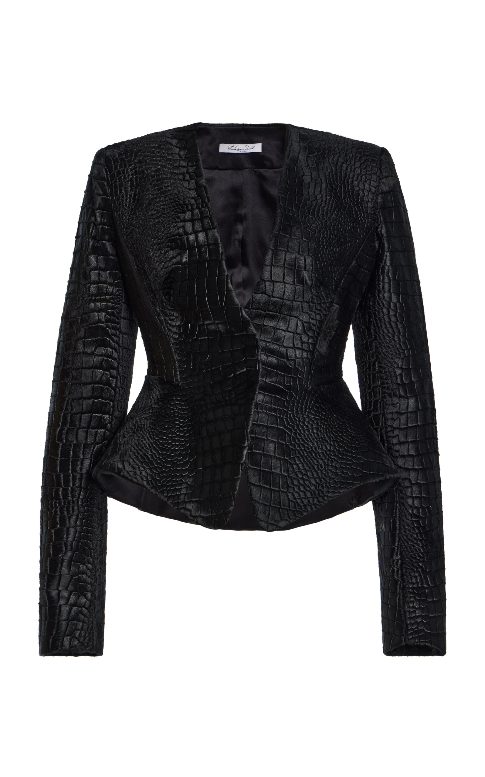 LaQuan Smith LaQuan Smith CrocEmbossed Pony Hair Leather Blazer