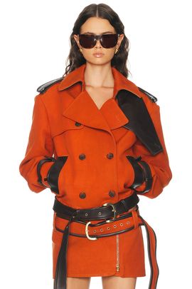 LaQuan Smith LaQuan Smith Double Breasted Cropped Coat