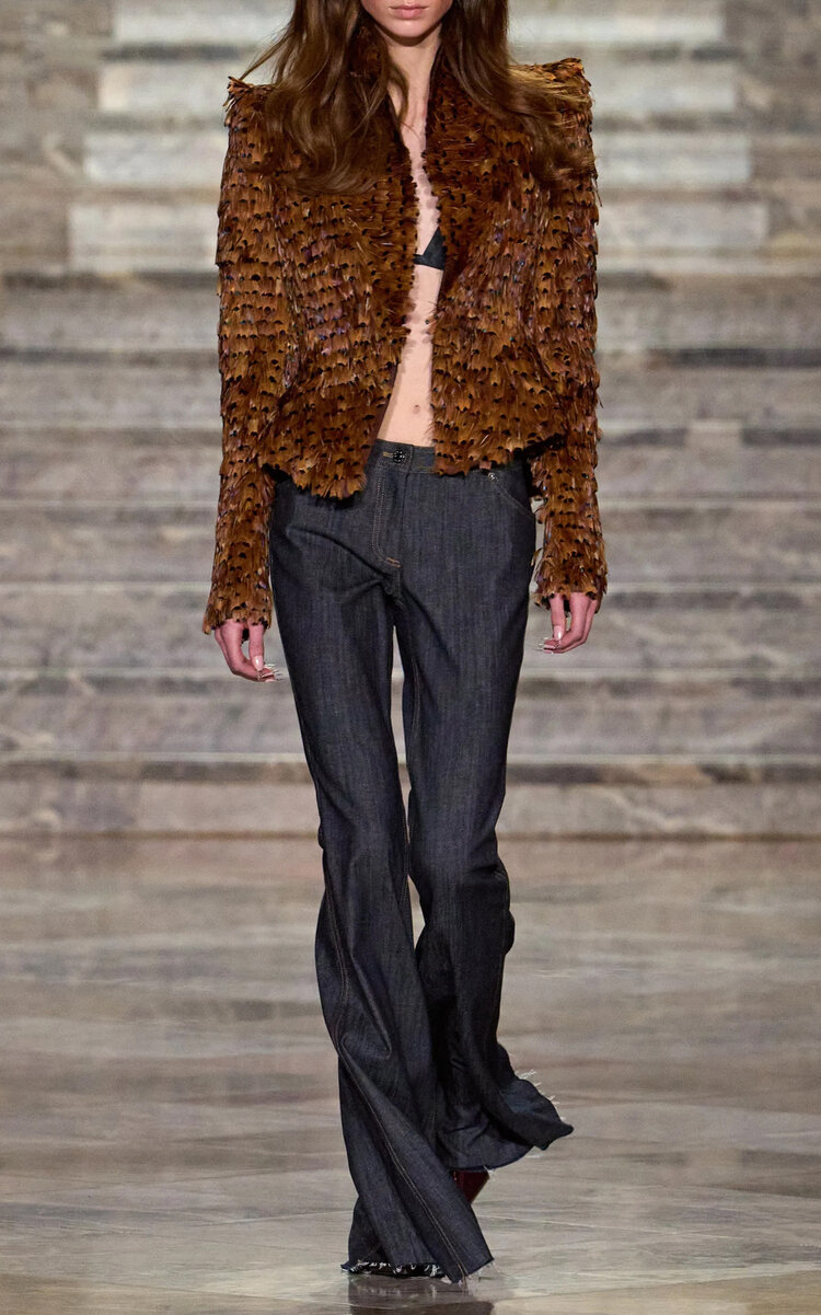 LaQuan Smith LaQuan Smith Exclusive FeatherEmbellished Blazer