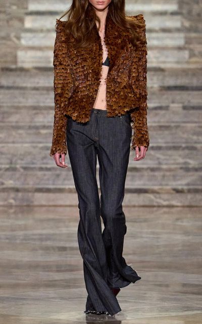 LaQuan Smith LaQuan Smith Exclusive FeatherEmbellished Blazer