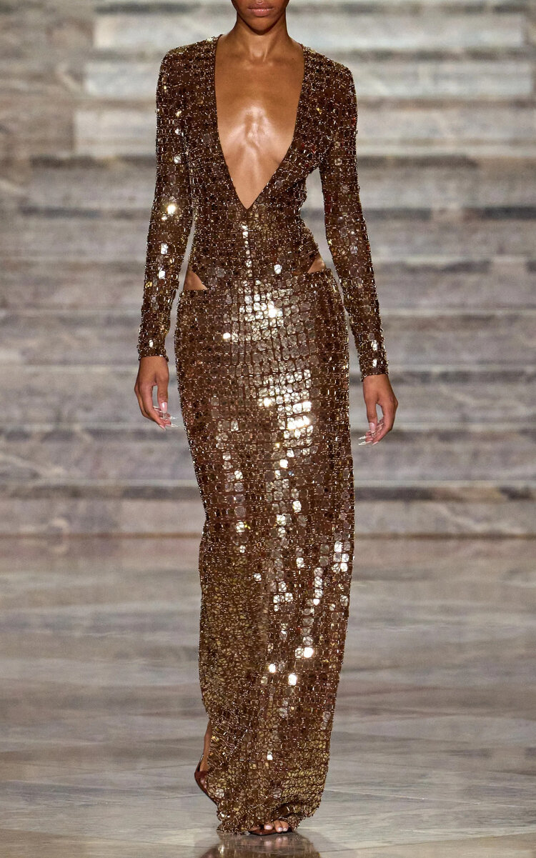 LaQuan Smith LaQuan Smith Exclusive Sequined Maxi Skirt