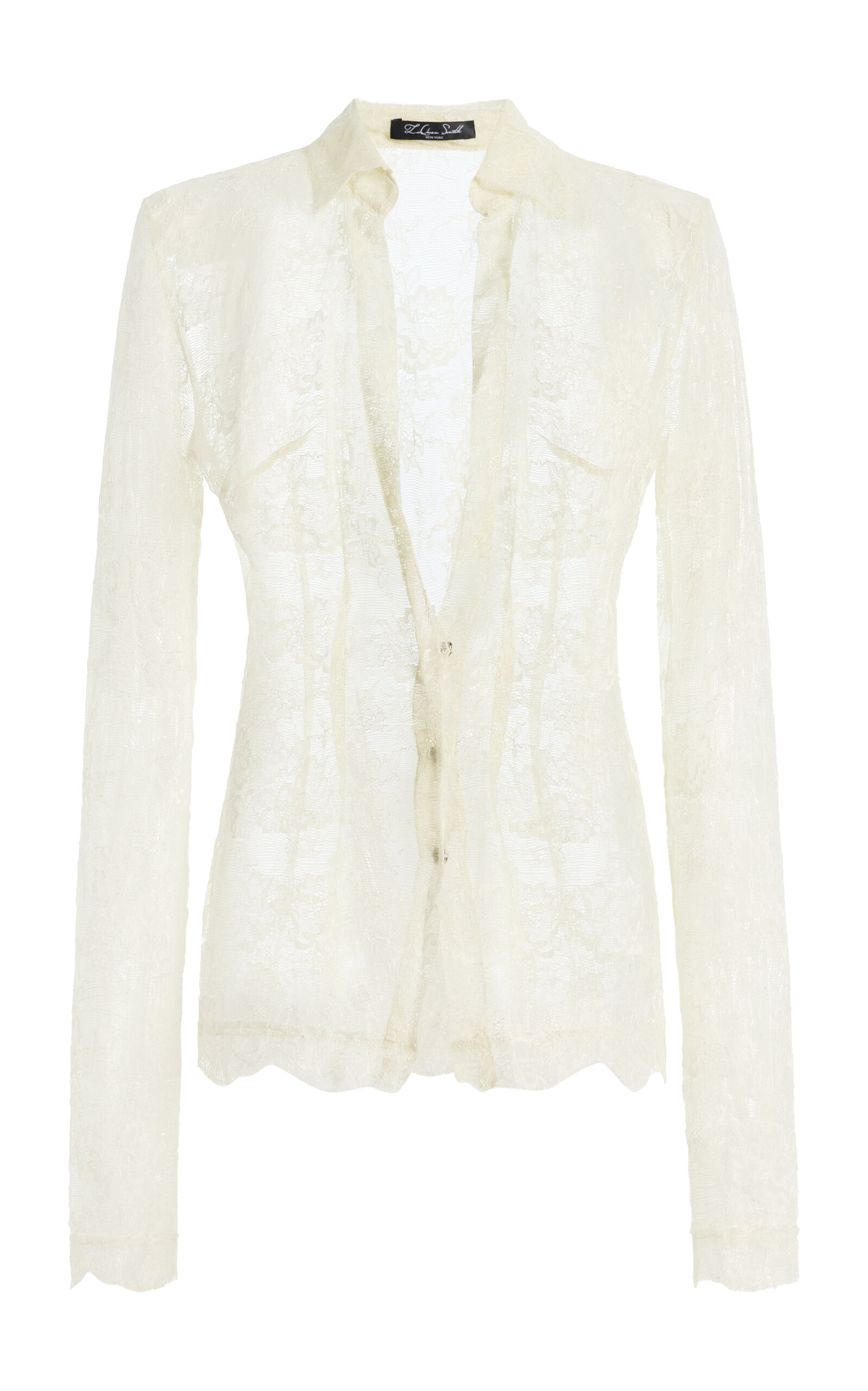 LaQuan Smith LaQuan Smith Lace ButtonUp Top