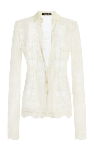 LaQuan Smith LaQuan Smith Lace ButtonUp Top