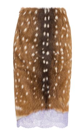 LaQuan Smith LaQuan Smith LaceDetail Calf Hair Pencil Skirt