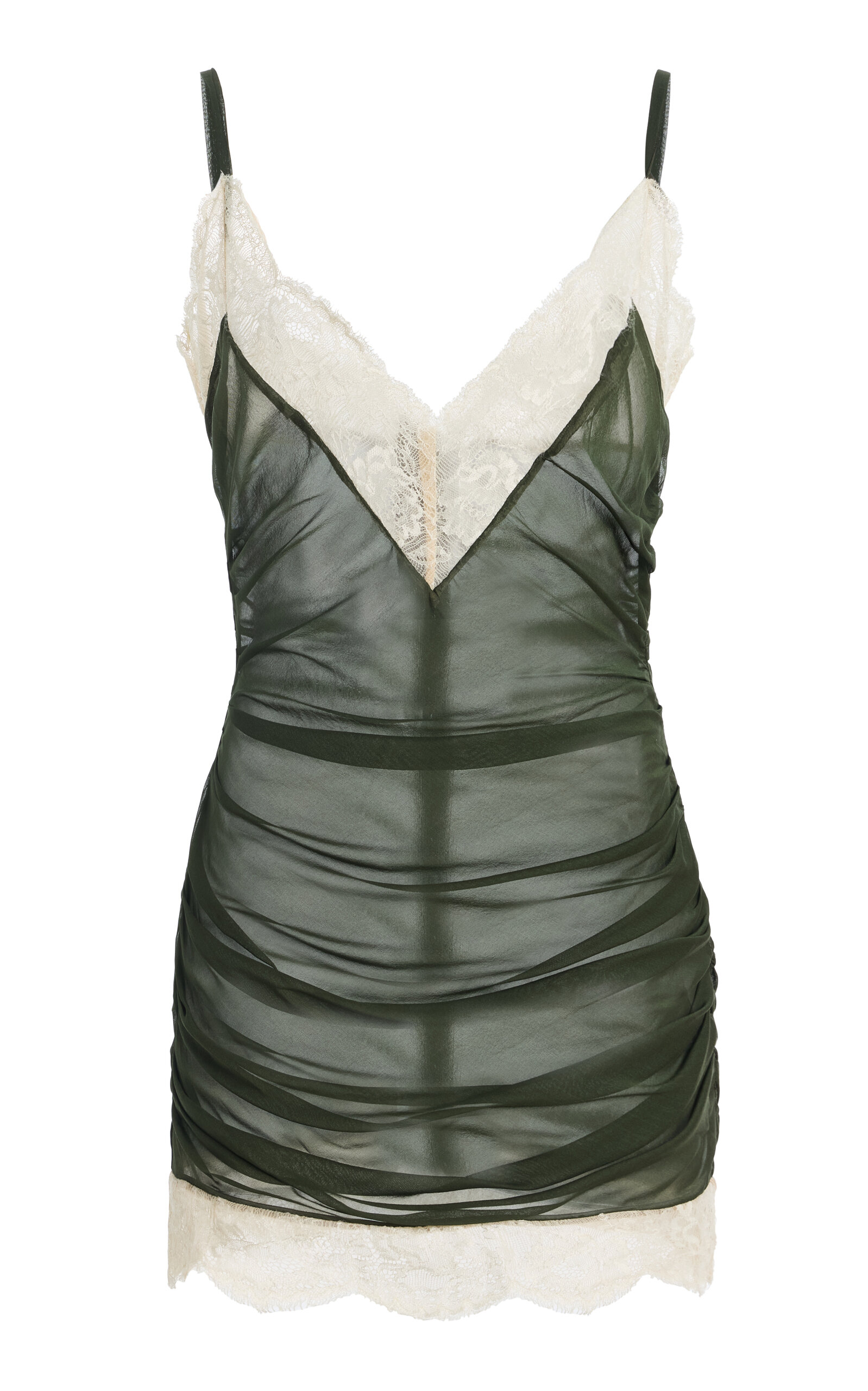 LaQuan Smith LaQuan Smith LaceTrim SilkBlend Mini Dress