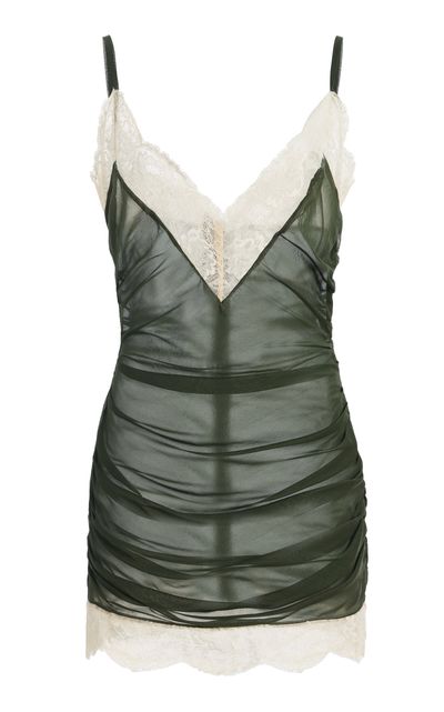 LaQuan Smith LaQuan Smith LaceTrim SilkBlend Mini Dress