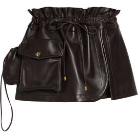 LaQuan Smith LaQuan Smith Leather Utility Miniskirt