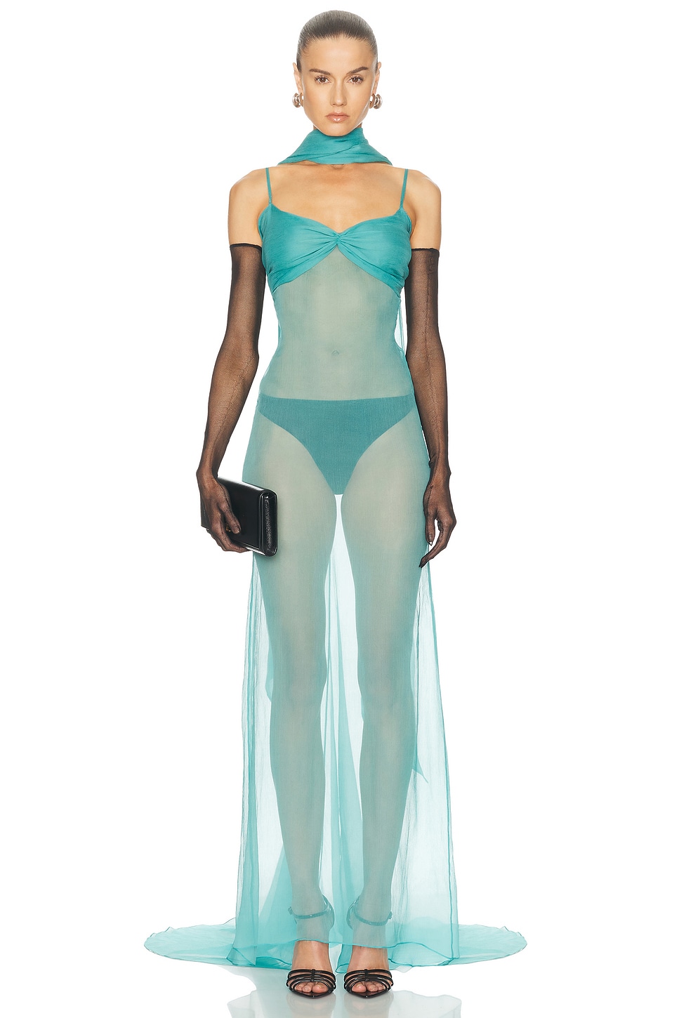 LaQuan Smith - Mockneck Column Gown