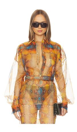 LaQuan Smith LaQuan Smith Oversized Boyfriend Shirt