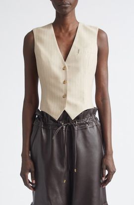 LaQuan Smith LaQuan Smith Shimmer Pinstripe Vest