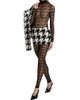 LaQuan Smith Women's Houndstooth Sheer Jumpsuit - 2