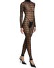 LaQuan Smith Women's Houndstooth Sheer Jumpsuit - 4