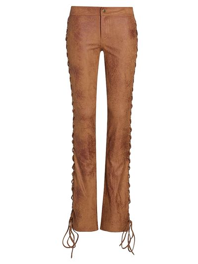 LaQuan Smith Women's Lace-Up Side Skinny Pants