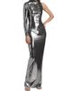 LaQuan Smith Women's Metallic Asymmetric Cut-Out Gown - 3